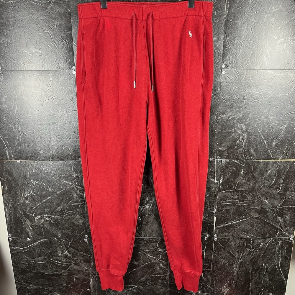 Abercrombie&Fitch Men's Red Fleece Sweatpants Jogger Medium